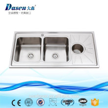 Dasen en venta 304 1200 * 600 fregadero de baño fregadero doble escurridera cocina fregaderos de piedra para al aire libre